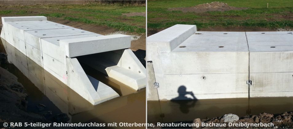 5-teiliger Rahmendurchlass aus monolithischen Betonfertigteilen